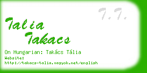 talia takacs business card
